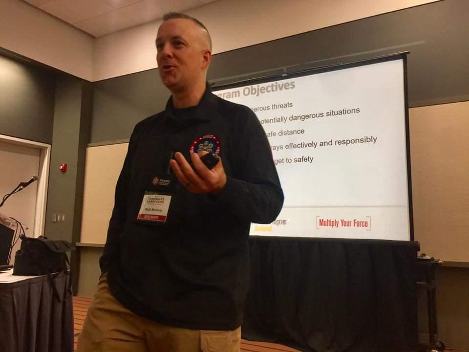 Matt teaching a SABRE Pepper Spray Instructor Course at the American Police Hall of Fame and Museum in Titusville, FL